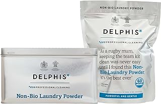 Delphis Eco Non-Bio Washing Powder + Free Collectors Tin | | 60 Washes | Eco-friendly Washing Powder | Sensitive Skin Laundry Detergent