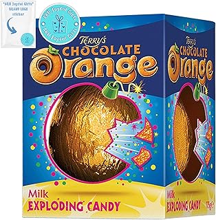 Terry's Chocolate Orange Exploding Candy 147g Pack of 1 - Burst of Orange Delight, Premium Chocolate Orange Gift Set, Treat for Christmas, Valentines & All Celebrations!