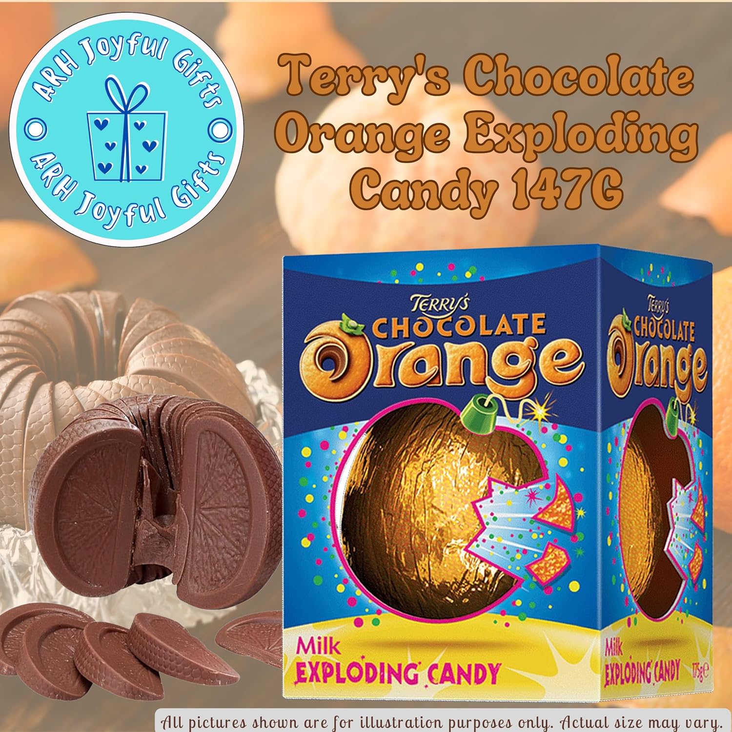 Terry's Chocolate Orange Exploding Candy 147g Pack of 1 - Burst of Orange Delight, Premium Chocolate Orange Gift Set, Treat for Christmas, Valentines & All Celebrations!-1