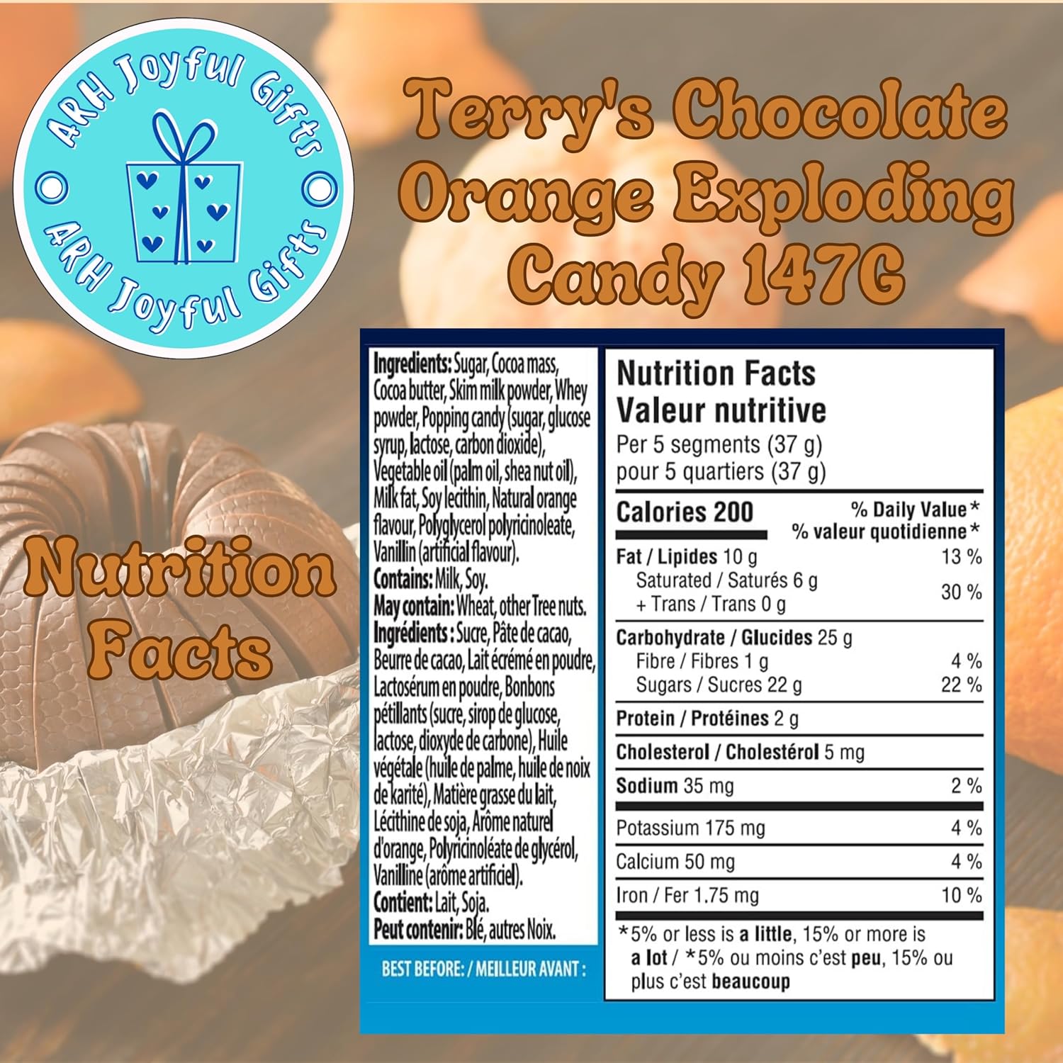 Terry's Chocolate Orange Exploding Candy 147g Pack of 1 - Burst of Orange Delight, Premium Chocolate Orange Gift Set, Treat for Christmas, Valentines & All Celebrations!-2