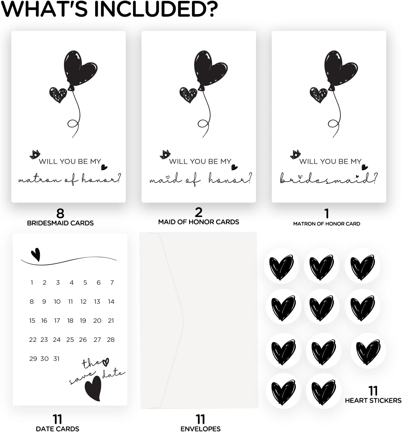 Joyfulmap 11 Bridesmaid Proposal Cards Set 8 Will You Be My Bridesmaid + 2 Will You Be My Maid of Honour + 1 Will You Be My Maid of Honour - Thoughtful Ask Bridesmaids Cards-4