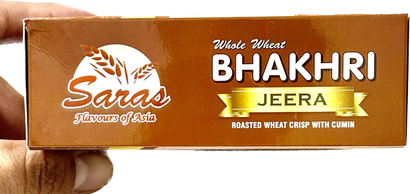 Saras Bhakhri Jeera - Pack of 3 | Roasted Wheat Crisps Infused with Cumin Seeds (Jeera) Flavor-1