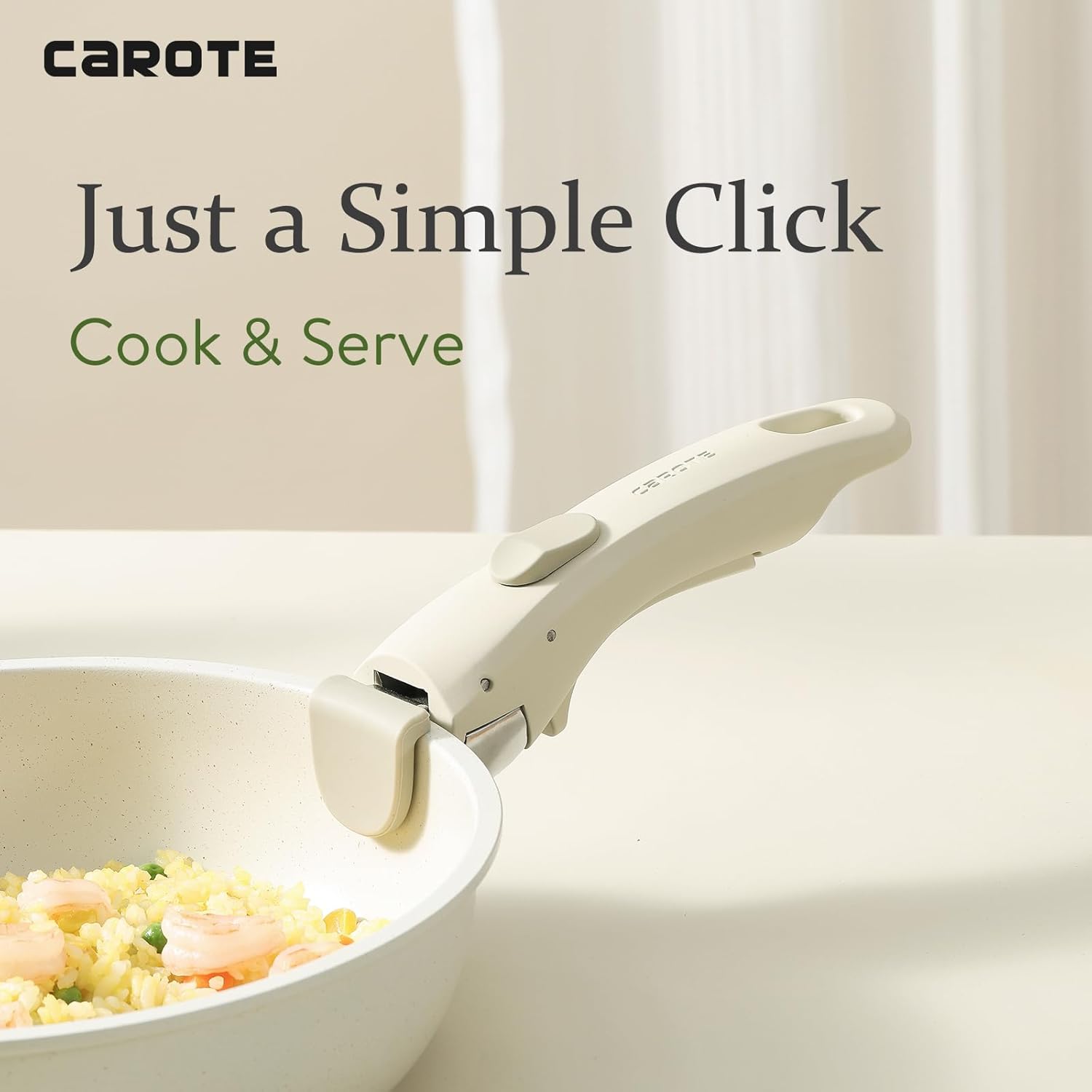 CAROTE Removable Handle White, Detachable Removable Pan Handle,Universal Pot Handle Replacement,Suitable for All Cookware-1