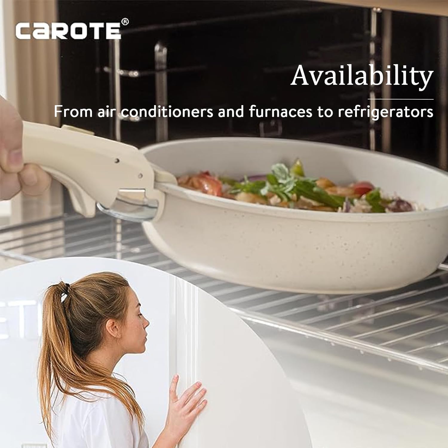 CAROTE Removable Handle White, Detachable Removable Pan Handle,Universal Pot Handle Replacement,Suitable for All Cookware-4