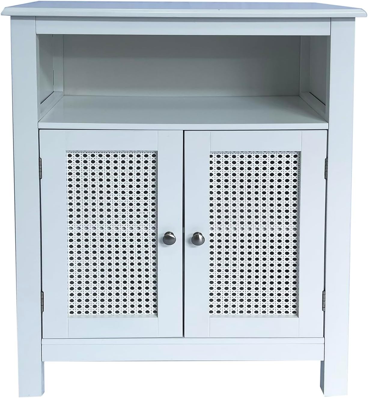 ASPECT Vera Faux Rattan 2-Door Storage Cabinet,White-0