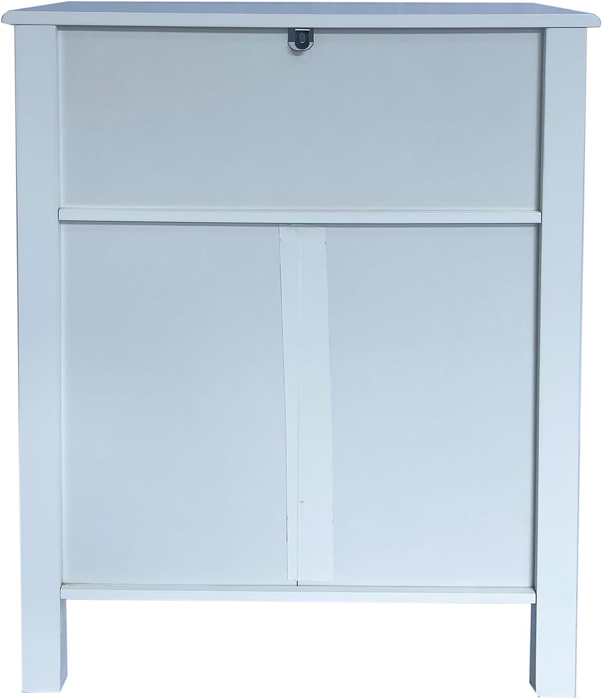 ASPECT Vera Faux Rattan 2-Door Storage Cabinet,White-6