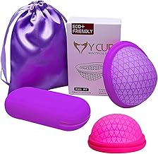 INBOLM 2 Pack Menstrual Discs,Reusable Period Cups Medical-Grade Silicone Flat-Fit Cup Moon Cup,Alternative to Tampons,Petal Thin and Ultra Comfortable for Women,Sizes S + L with Silicone Case