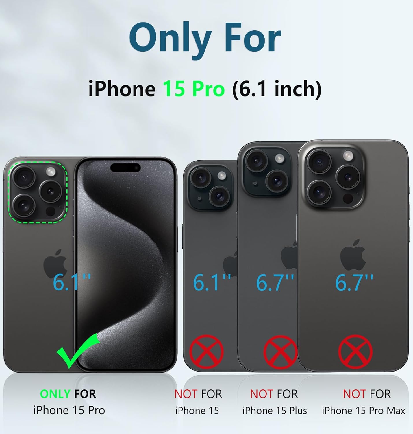 FNTCASE for iPhone 15 Pro Case: Military Grade Protective Cover with Kickstand Dual Layer Matte Shockproof Phone Case for iPhone 15 Pro 6.1 Inch (A-Black)-1