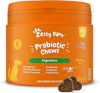 Zesty Paws Probiotic Chews for Dogs | Dog Probiotic Supplements for Digestive Care & Diarrhea Treatment - Dog diarrhea treatment support and Digestive Treats - Health Supplies for UK Dogs | 90 Pcs