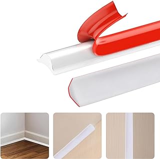 Quadrant Trim,3M Flexible Moulding Wall Corner Trim Self Adhesive, Plastic Wall Corner Edging Strip for Cabinet Countertop Ceiling Floor,Skirting Board,Moulding Trim,Caulk Strip(3M,12mm*9mm)