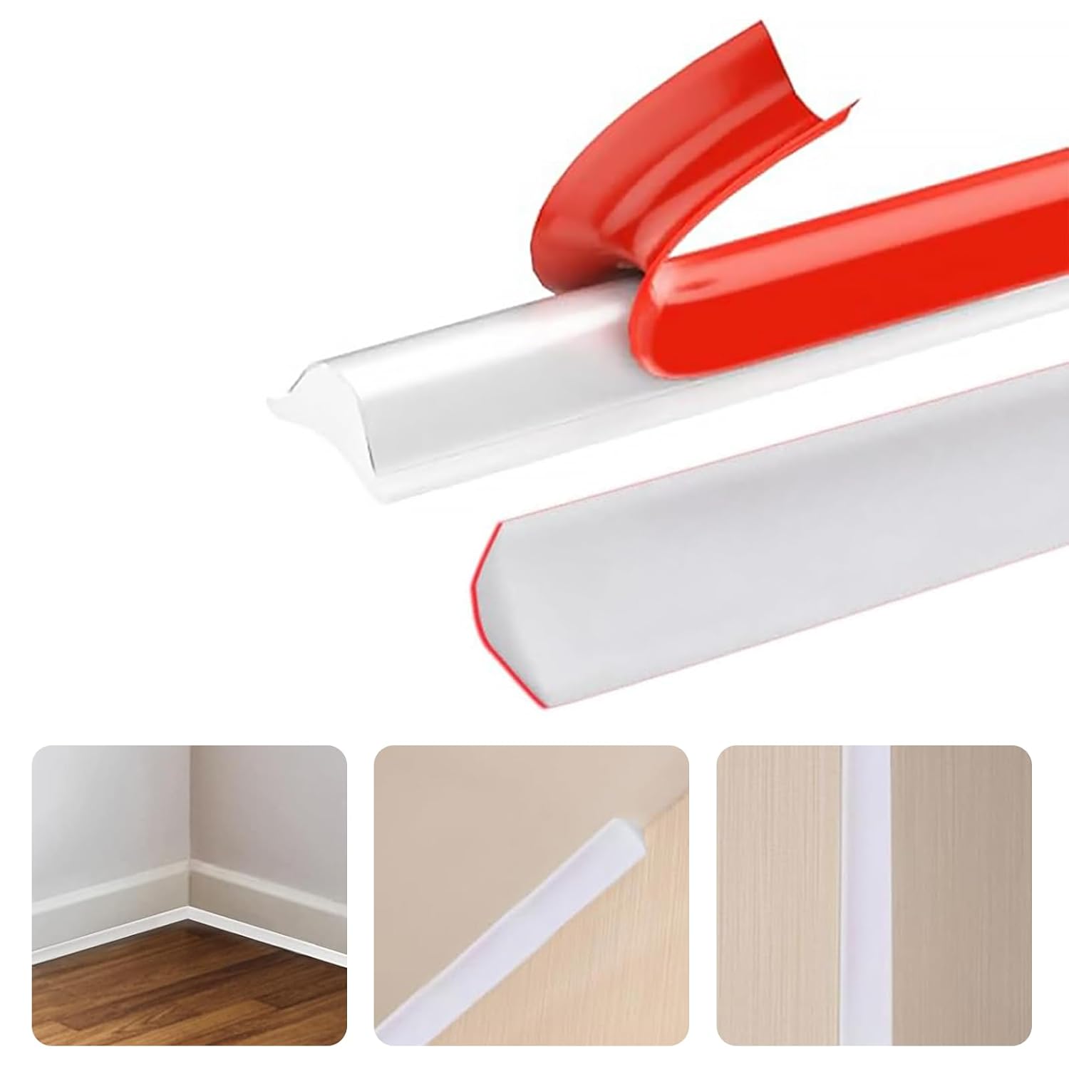 Quadrant Trim,3M Flexible Moulding Wall Corner Trim Self Adhesive, Plastic Wall Corner Edging Strip for Cabinet Countertop Ceiling Floor,Skirting Board,Moulding Trim,Caulk Strip(3M,12mm*9mm)-0