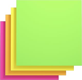 Gaint Creative Sticky Notes Sticky Meeting Notes,300 mm x 300 mm, Pack of 4 Pads for Drafts, Presentations, Workshops,Self-Adhesive Organization Tool (4 x Brillant Colors)