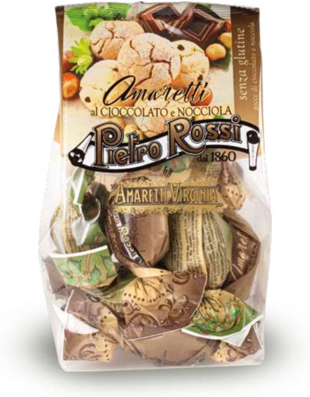 Amaretti Biscuit - Decadent Hazelnut Amaretti With Chocolate Drops In A Gift Pouch (Gluten-Free)| Traditional Soft Amaretti Biscuits Gift Bag | Authentic Italian | Pietro Rossi 180g-3