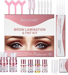 Lash Eyebrow Lamination Kit, Upgrade Brow Lift Kit,DIY Eye Brow Lift Kit for Natural Trendy Shaping Brow with Black Brown Color Eyebrow Dye Thicker Brows, Easy to Use and Long Lasting Results