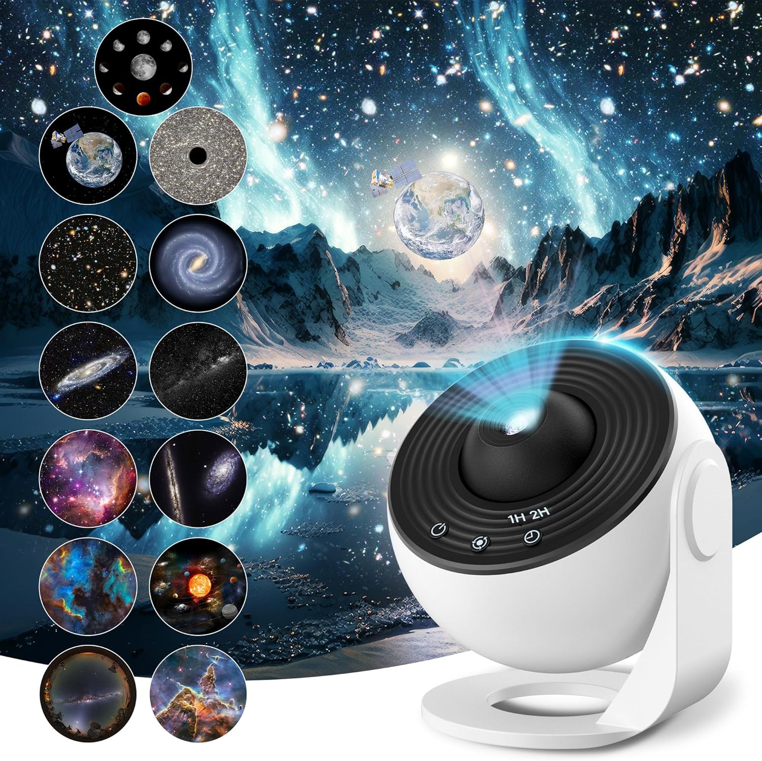 Mexllex 13 in 1Galaxy Projector Light with 12 Film Discs, Planetarium Star Projector, Starry Sky Night Light, Nebula/Moon/Celestial Galaxy Projector for Adults Kids Bedroom Decoration-0