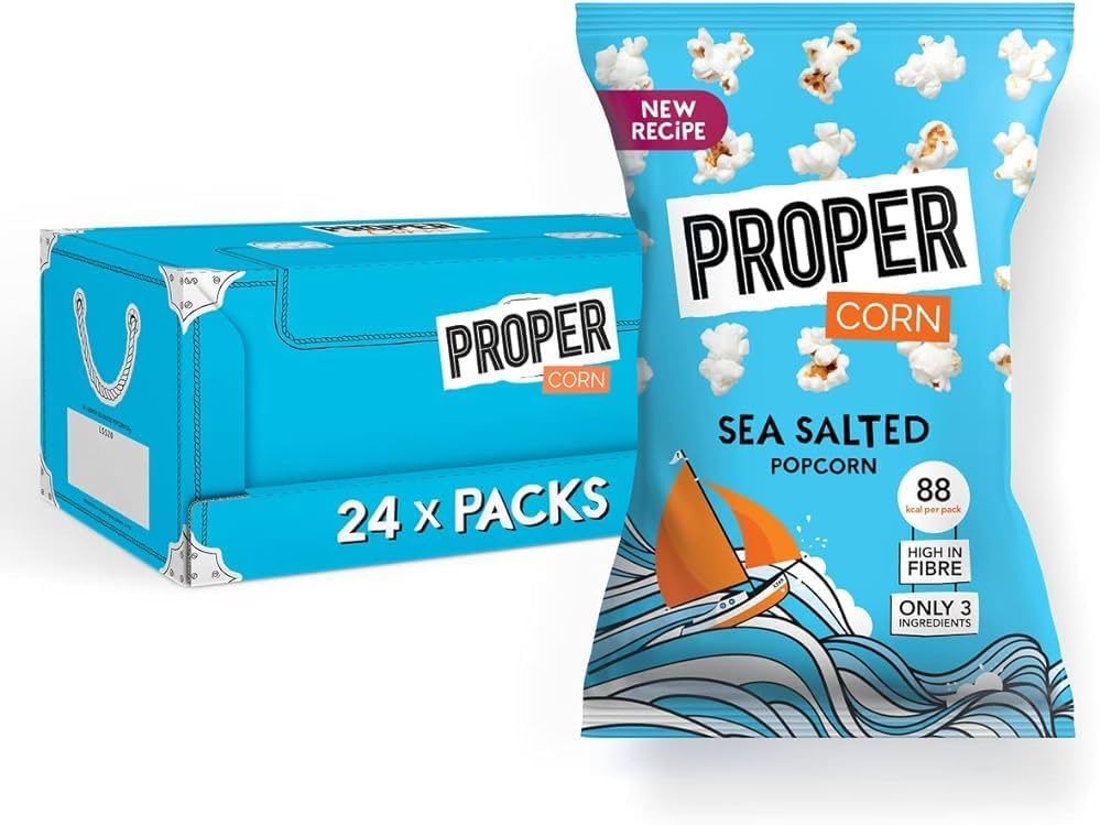 Propercorn Delicious Natural Low Calorie Popcorn 24x20g (Lightly Sea Salted)-0