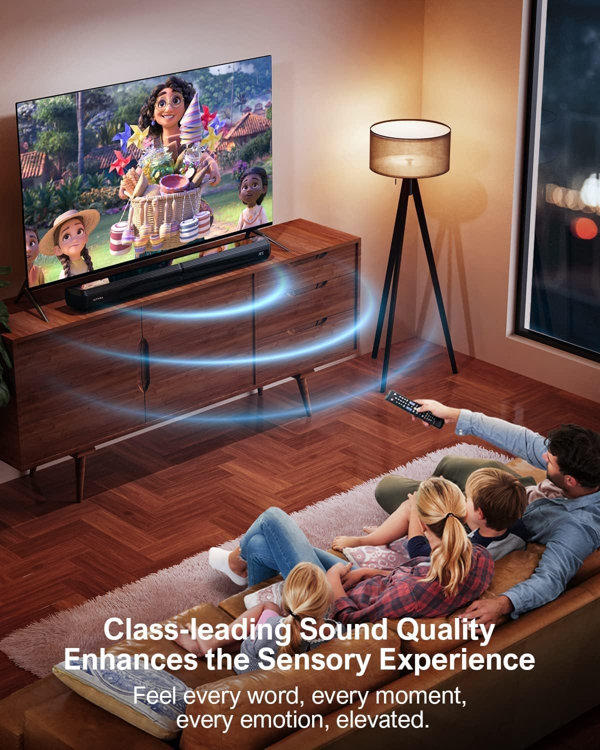 ULTIMEA 2.2ch Sound Bars for TV, Peak Power 100W, 2-in-1 Detachable Bluetooth 5.3 Soundbar for TV, 3 EQ Modes, Bass Adjustable for TV Speakers, ARC/Optical/Aux/Wall Mount, Apollo S40 Detachable Series-4