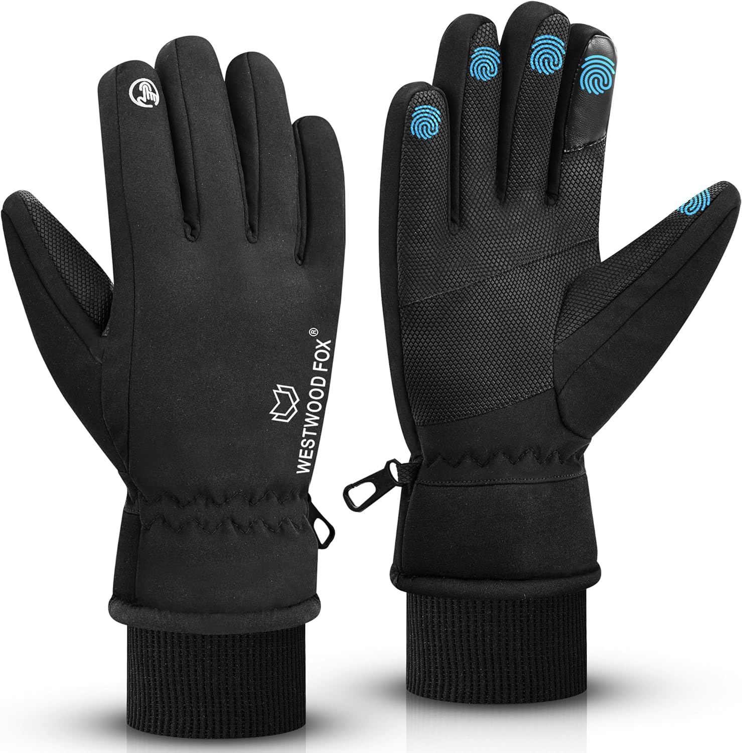 WESTWOOD FOX Waterproof Winter Gloves for Men,Windproof, Warm Ski Gloves, Touchscreen, Anti-Slip Grip Gloves for Cycling, Snowboarding, Hiking, Running, Driving and Outdoor Sports-0