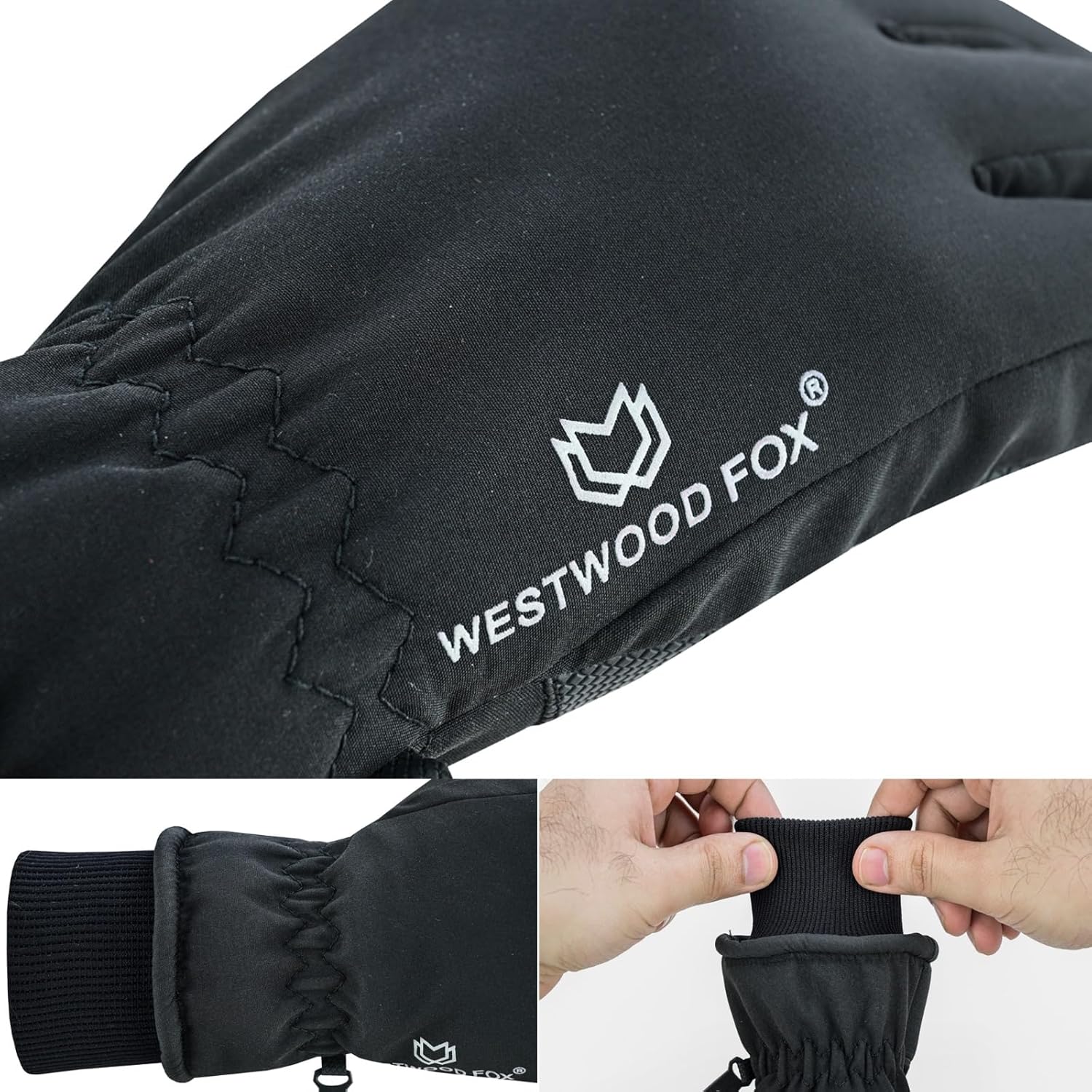 WESTWOOD FOX Waterproof Winter Gloves for Men,Windproof, Warm Ski Gloves, Touchscreen, Anti-Slip Grip Gloves for Cycling, Snowboarding, Hiking, Running, Driving and Outdoor Sports-2