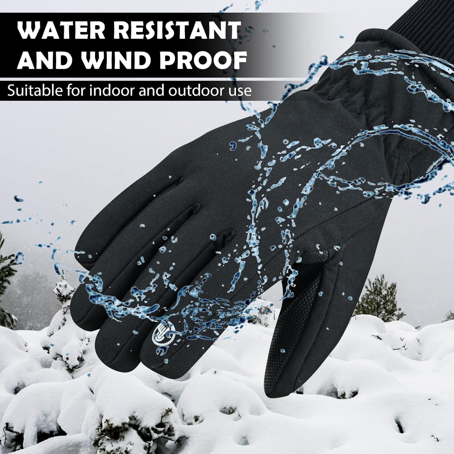 WESTWOOD FOX Waterproof Winter Gloves for Men,Windproof, Warm Ski Gloves, Touchscreen, Anti-Slip Grip Gloves for Cycling, Snowboarding, Hiking, Running, Driving and Outdoor Sports-6