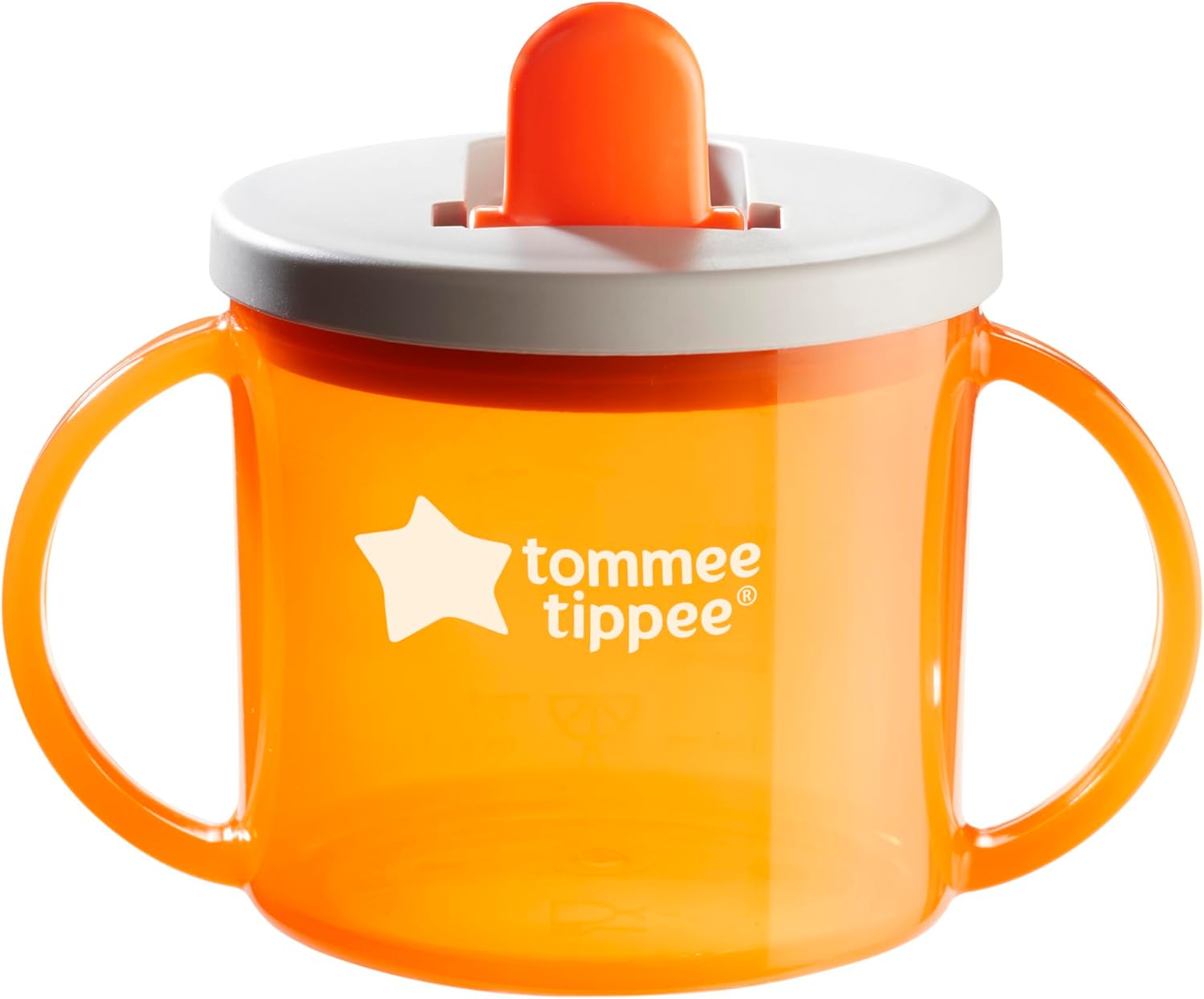 Tommee Tippee First Cup Sippy Cup for Babies with Flip-Up Free-Flow Spout and Easy Gip Handles, 4m+, 190ml, Pack of 4, 4 Colours (1x Orange, 1x Blue, 1x Purple, 1x Green)-2