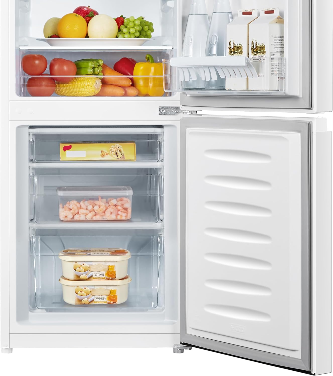 Fridgemaster MC50175A 50cm Freestanding 60/40 Fridge Freezer - 175-litre capacity with Crisper box - Reversible Door - LED Lighting- 4 Star Freezer Rating - White - E Rated-7