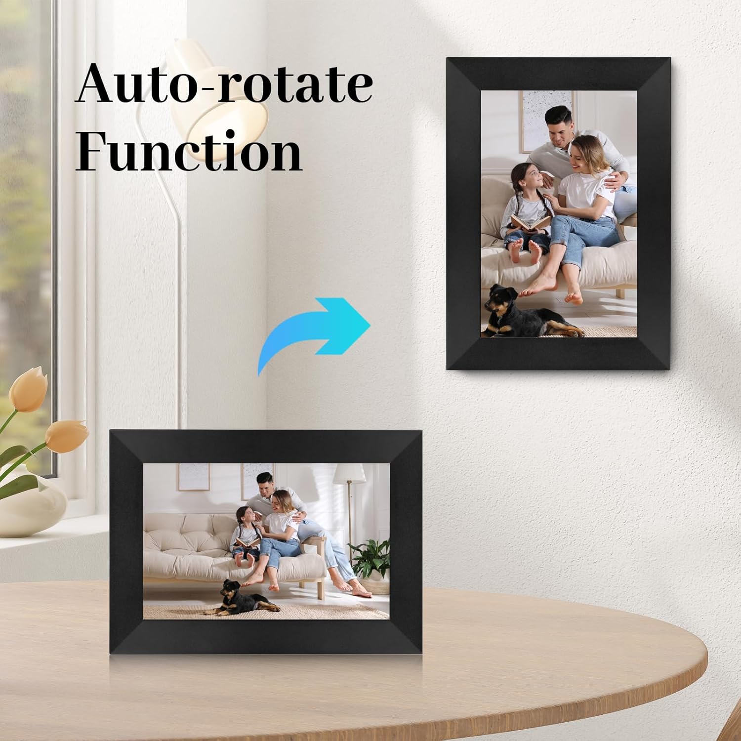 WIFI Digital Photo Frame 8 Inch,800 * 1280 IPS Touch Screen Digital Picture Frame,Auto-Rotate Smart Picture Frame,Easy Setup to Share Photos or Videos via Frameo APP-5