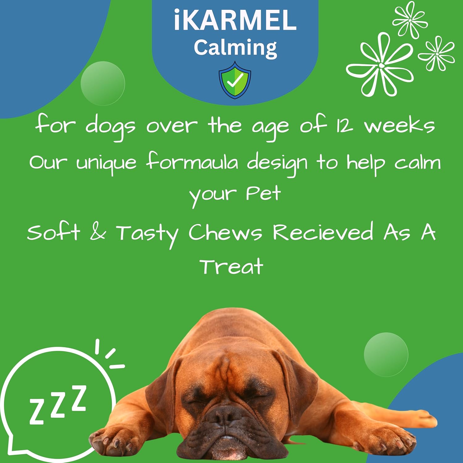 iKarmel Doggy Dailies | Dog Calming Products | Anxiety Support | Anti Stress & Nervous Treats | 270 Dogs Chew Supplements | Calm in 4-6 Weeks-2