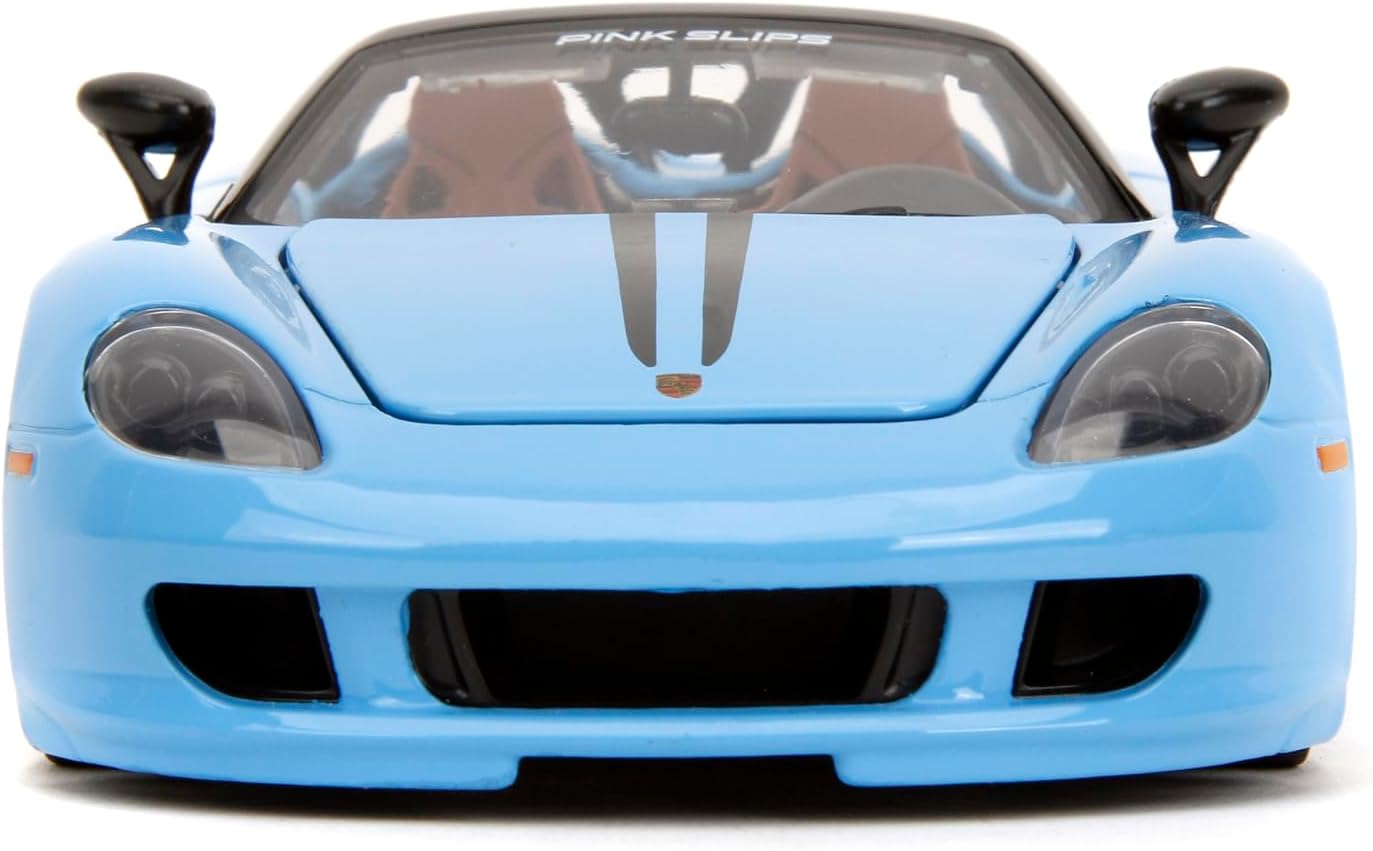 Jada Pink Slips 1:24 W6 Porsche Carrera GT Die-Cast Car, Toys for Kids and Adults(Light Blue)-1