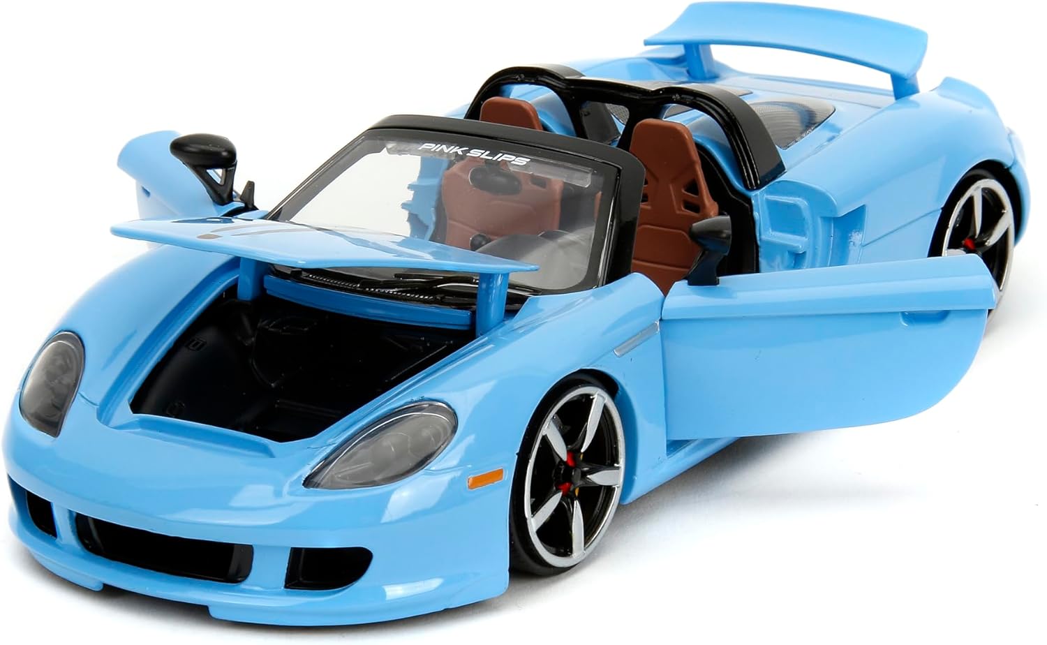 Jada Pink Slips 1:24 W6 Porsche Carrera GT Die-Cast Car, Toys for Kids and Adults(Light Blue)-5