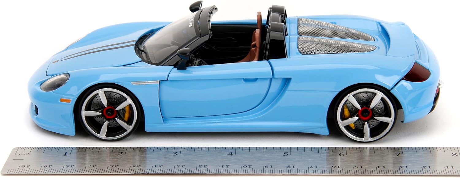 Jada Pink Slips 1:24 W6 Porsche Carrera GT Die-Cast Car, Toys for Kids and Adults(Light Blue)-6