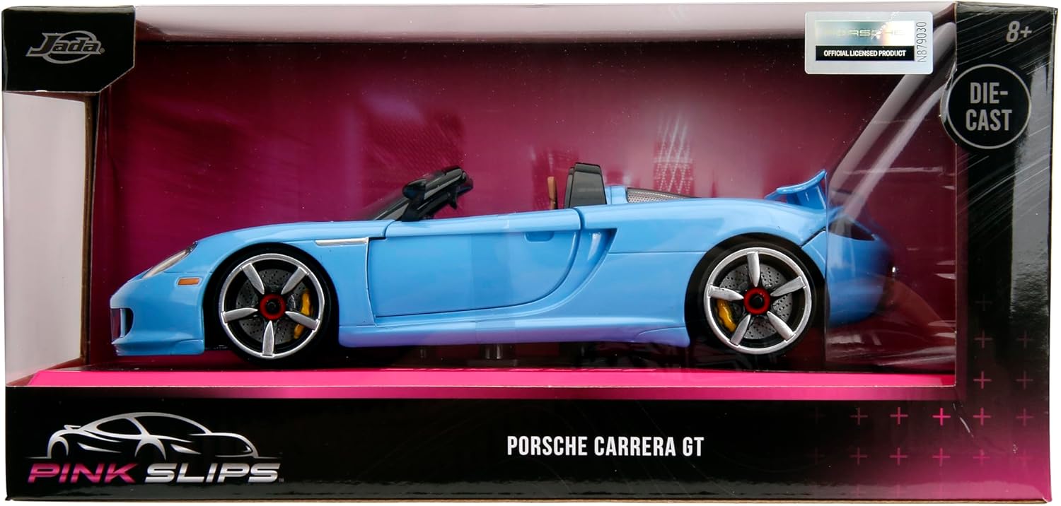 Jada Pink Slips 1:24 W6 Porsche Carrera GT Die-Cast Car, Toys for Kids and Adults(Light Blue)-7