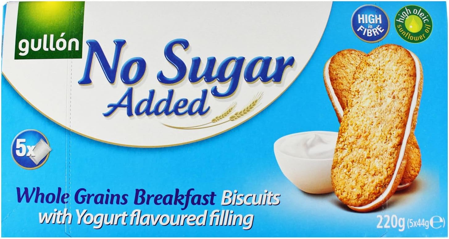 Gullon Sugar Free Biscuits (Breakfast Biscuits with Yogurt filling, Pack of 5)-0