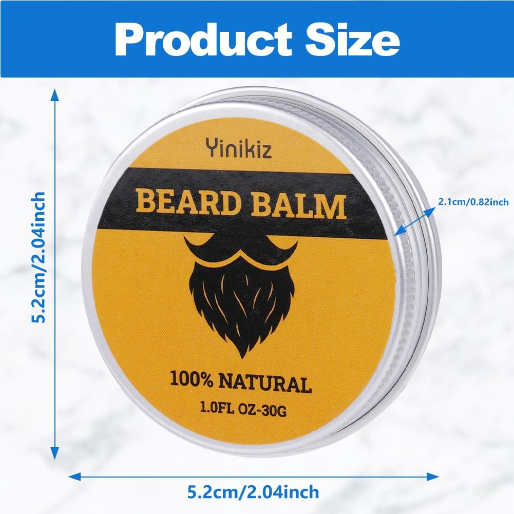 LOPHE Beard Balm for Men, Natural Beard Care Blends Organic Beard Oil Leave-In Beard Wax Conditioner Facial Hair Moisturiser for Softening Hair, Eliminating Beard Dandruff, Healthy Beard Growth(30g)-1