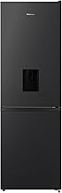 Hisense RB390N4WBE 60cm Freestanding 60/40 Fridge Freezer - 304 litre capacity - Total No Frost - Non-plumbed Water Dispenser - Black - F Rated, H186 x W59.5 x D59.0