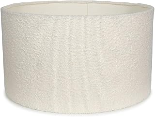 Modern Cream Boucle Cylinder Ceiling Pendant Lampshade/Table Lamp Drum Light Shade - Medium