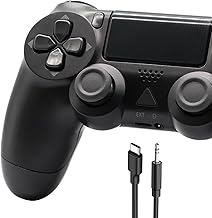 ARCELI Wireless Controller for PS4 -Controller Wireless for PS-4/Pro/Slim/PC, Bluetooth Gamepad Joystick with Dual Vibration Touch Panel 3.5mm Audio Jack Six-Axis Upgraded Ergonomic Controller(Black)