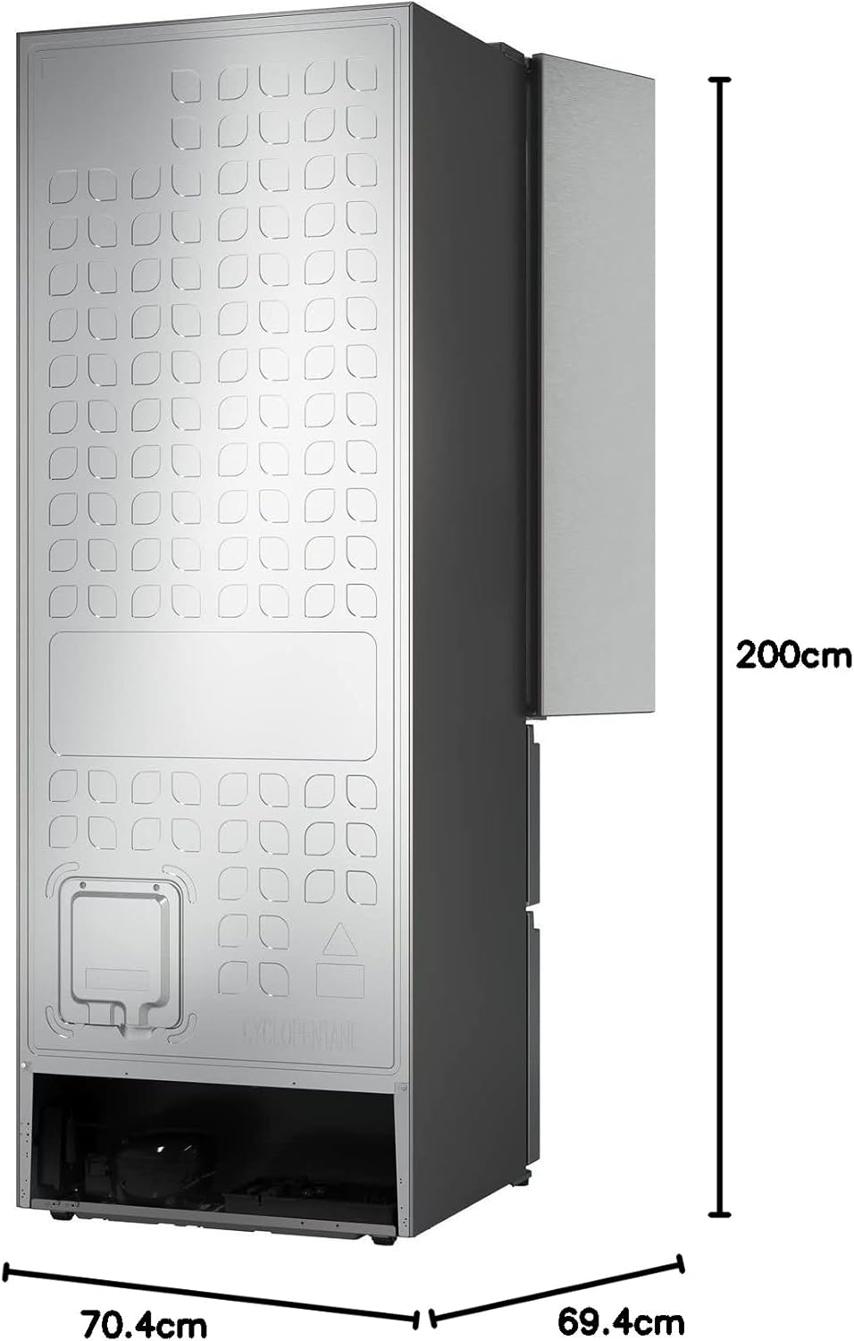 Hisense RF632N4BCE Freestanding American Door Fridge Freezer, No Frost, E Rated, Silver, 69.4D x 70.4W x 200H cm, 485 liters-1