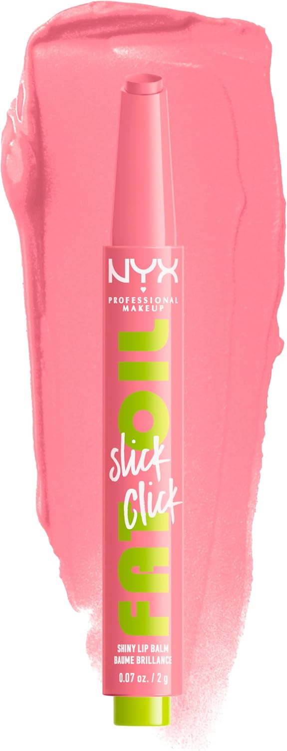 NYX Professional Makeup Lip Balm, A Hint of Colour, Infused with Oils for Long Lasting Hydration, Lightweight & Vegan Formula, Fat Oil Slick Click, Clout-0