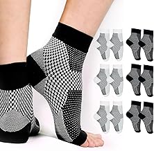 INBOLM 6 Pairs Upgraded Neuropathy Socks for Women and Men,Soothe Relief Socks for Neuropathy Pain Women,Plantar Fasciitis Relief Compression Socks for Arch Pain, Foot Swelling & Fatigue