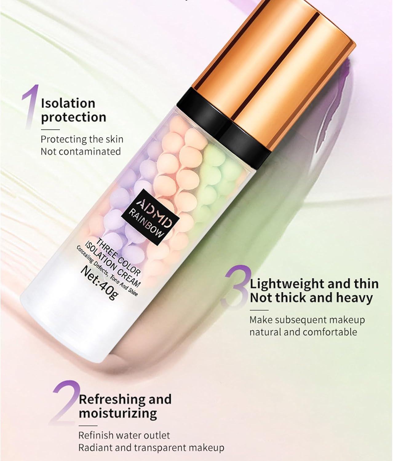 Colour Correcting Primer,Hydrating Face Primer,Pore Primer Under Foundation,Natural Matte Finish Prep Colour Correcting For Dry Skin Pore Minimizer,Vegan-2