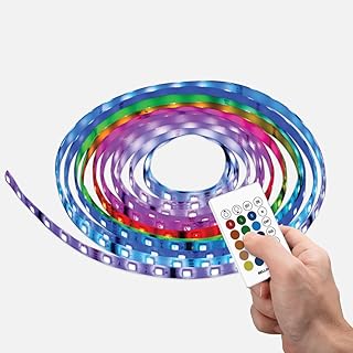 JML Bionic LED Strip Light - USB Colour Changing LED Lights for Bedroom, TV, Wardrobe, Kitchen and More, 16 Dimmable Colours and 2 Music Modes, Trimmable, Flexible, Self Adhesive - 365cm