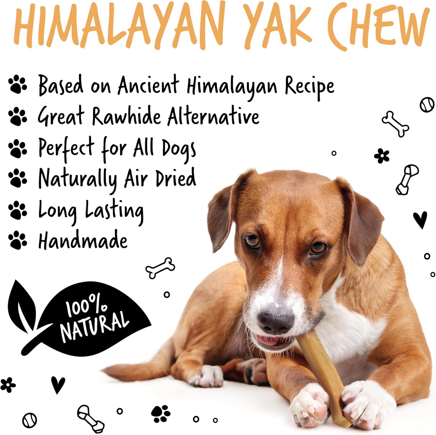 Bugalugs Himalayan Yak Chews for dogs are 100% natural dog treats & puppy treats - Dog dental sticks yak chew are a long lasting healthy dental sticks dogs for Plaque Off & Tartar-1