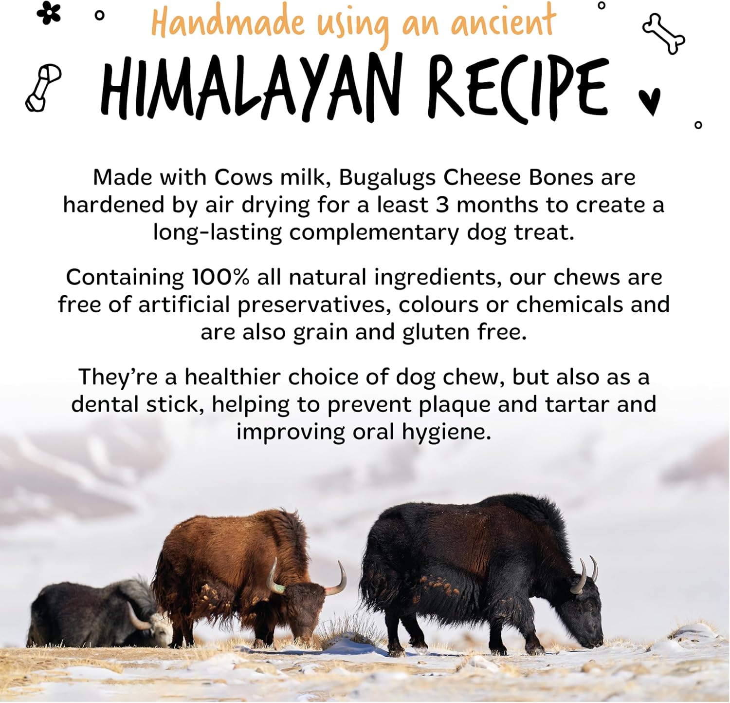 Bugalugs Himalayan Yak Chews for dogs are 100% natural dog treats & puppy treats - Dog dental sticks yak chew are a long lasting healthy dental sticks dogs for Plaque Off & Tartar-5