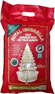 Gharana Swaad Ka Khazaana Royal Umbrella Thai Jasmine Fregrant Rice - 10kg Pack - Authentic Thai Aroma and Extra-Long Grains