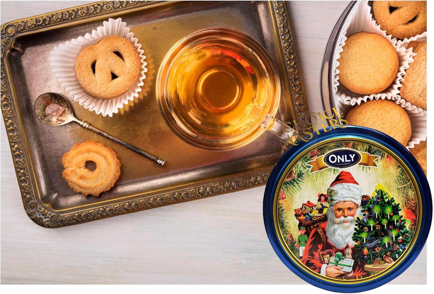 Danish Butter Cookies - Danish Butter Cookies in Festivve Christmas Design Reusable Tin - 454g (16 Ounce) - Great Gift (Santas Grotto)-4