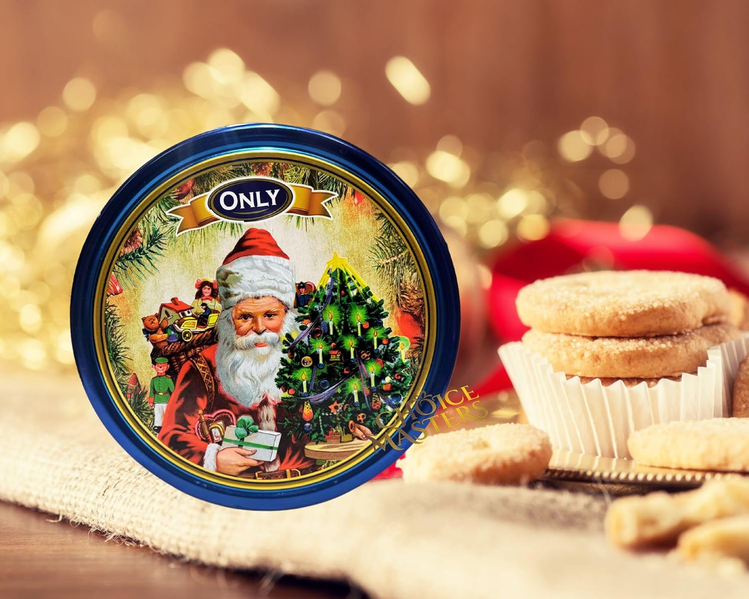 Danish Butter Cookies - Danish Butter Cookies in Festivve Christmas Design Reusable Tin - 454g (16 Ounce) - Great Gift (Santas Grotto)-5