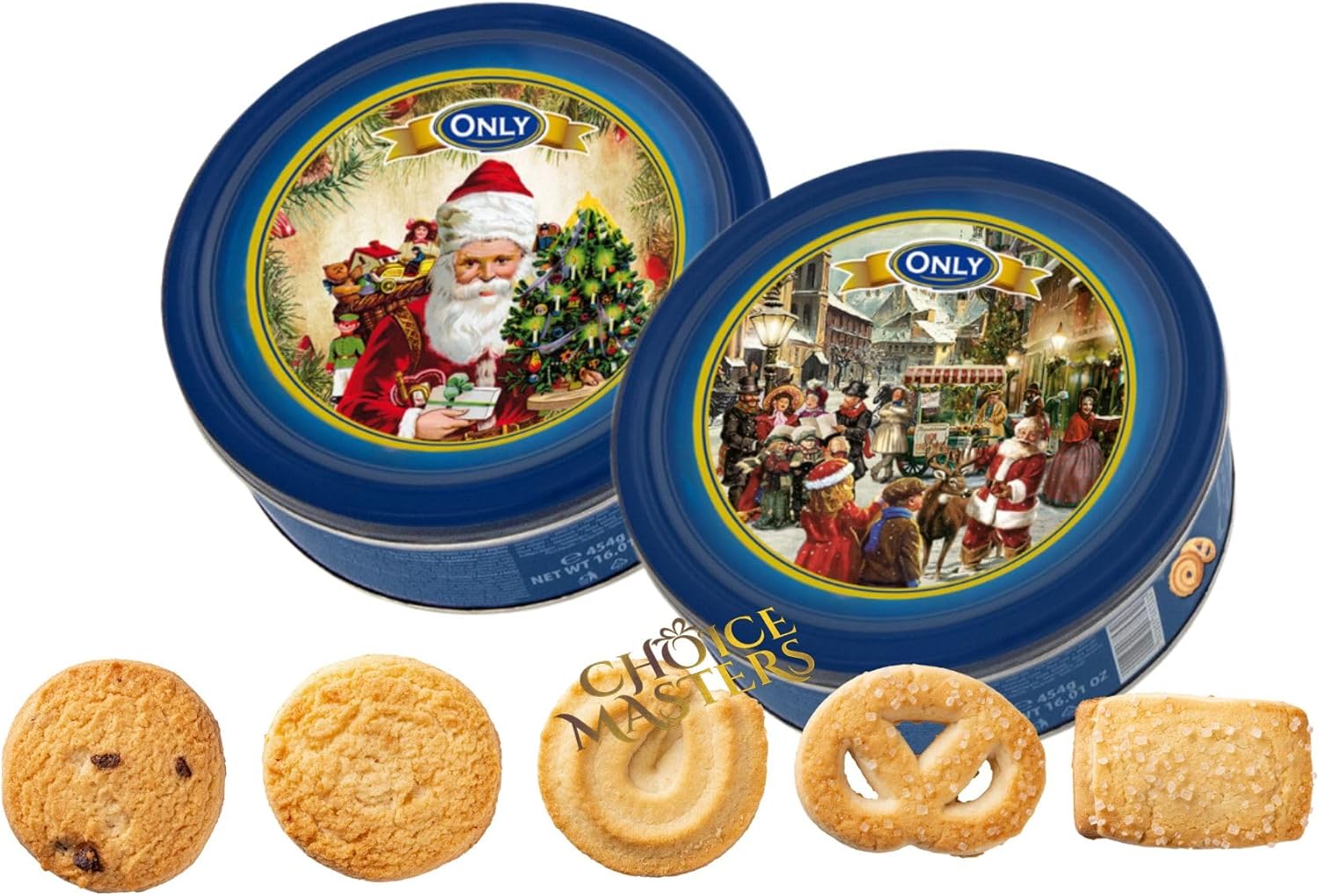 Danish Butter Cookies - Danish Butter Cookies in Festivve Christmas Design Reusable Tin - 454g (16 Ounce) - Great Gift (Santas Grotto)-6