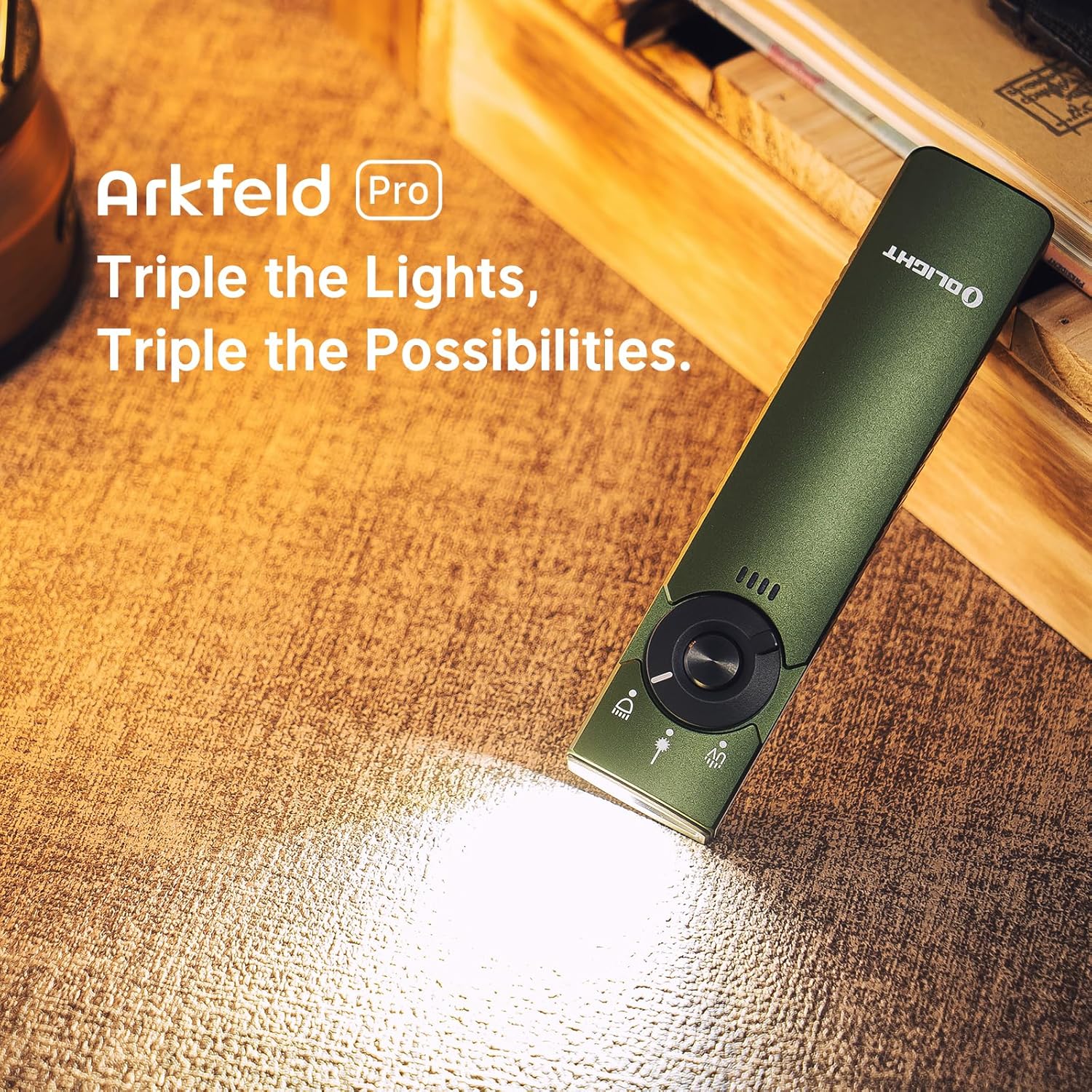 OLIGHT Arkfeld Pro Class1 1300 Lumens Rechargeable EDC Torch with UV LED, Green Beam and White Light, Anti-Slip Grip, Super-Thin Build Flat with Two-Way Pocket Clip for Outdoors, Emergency (OD Green)-8