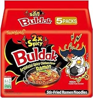 SAMYANG 2x Spicy Ramen Noodles (5-Pack) | Authentic Korean Flavor | Double the Heat | Quick & Easy Prep